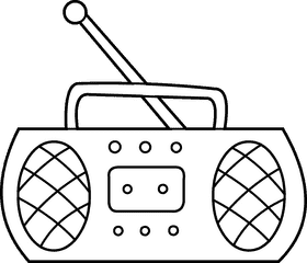 Classic Radio Antenna Sound System Design PNG