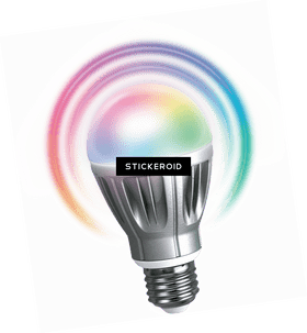 Colorful Glow Light Bulb Illumination PNG