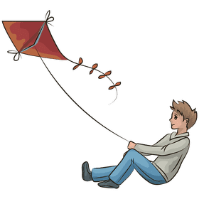Joyful Adventures with a Colorful Kite PNG