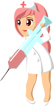 Cheerful Nurse with a Syringe PNG