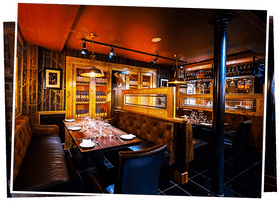 Cozy Rustic Restaurant with Warm Ambiance PNG