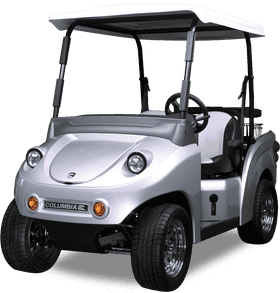 Sleek Silver Golf Cart for Modern Courses PNG