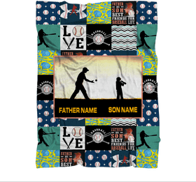 Father-Son Bond Quilt Blanket PNG
