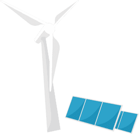 Wind Turbine and Solar Power Synergy PNG