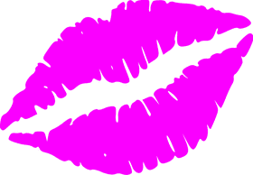 Bold Pink Lipstick Kisses PNG