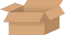 Empty Cardboard Box Ready for Storage PNG