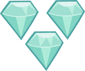 Trio of Sparkling Gemstone Brilliance PNG