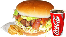 Ultimate Bacon Lover's Burger Combo PNG