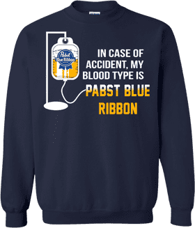 Blood Type Pabst Blue Ribbon Humor PNG
