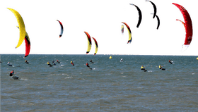 Colorful Kite Flying Adventure Over the Waves PNG