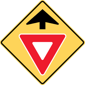 Yield Sign Alert for Drivers Ahead PNG