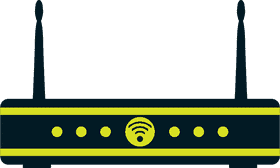 Stylish Internet Router with Dual Antennas PNG