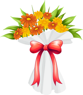 Radiant Autumn Flower Bouquet Delight PNG