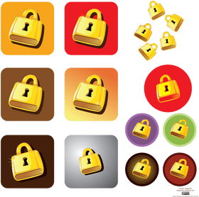Colorful Collection of Lock Icons PNG
