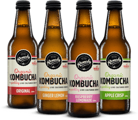 Refreshing Flavors of Organic Kombucha Bottles PNG