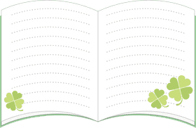 Notebook Doodles of Whimsical Green Clovers PNG