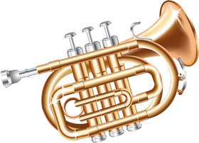 Shining Brass Musical Instrument with Tubes PNG