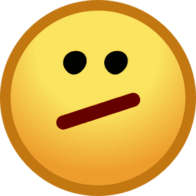 Confused Emoticon with a Thoughtful Expression PNG