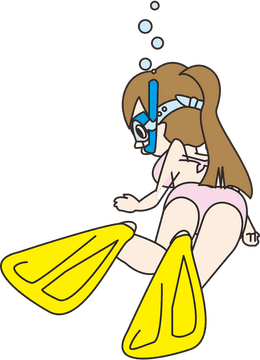 Underwater Adventure The Curious Diver PNG