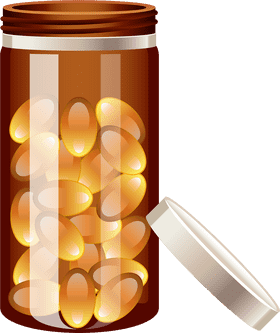 Golden Wellness Pill Jar PNG