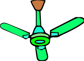 Vibrant Green Ceiling Fan Design PNG