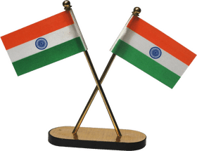 Twin Party Flags of India Display PNG