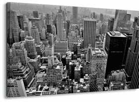 Monochrome City Skyline in Urban Majesty PNG