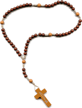 Elegant Prayer Beads with Cross Pendant PNG
