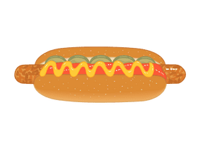Fast Food Fiesta Gourmet Hot Dog Delight PNG