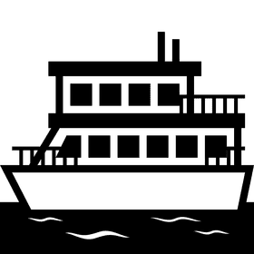 Elegant Ferry Boat in Calm Waters PNG