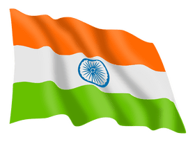 Tricolor Flag of India with Ashoka Chakra PNG