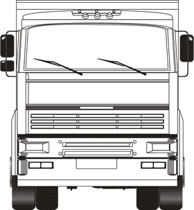 Classic Delivery Truck Front View Design PNG