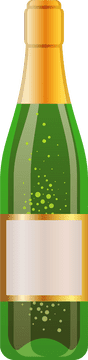 Sparkling Green Bottle of Celebration PNG