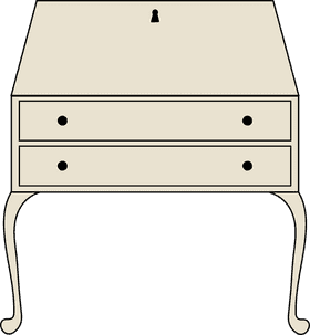 Elegant Vintage Desk Organizer with Drawers PNG