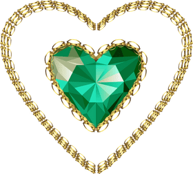 Emerald Gemstone Heart A Radiant Elegance PNG