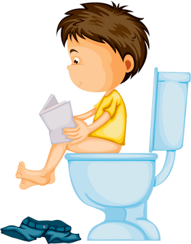 Bathroom Adventures A Cozy Reading Moment PNG