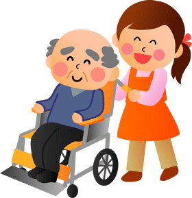 Caring Nurse Assisting an Elderly Patient PNG