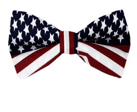 Patriotic Bow Tie with Stars and Stripes PNG