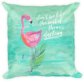 Charming Pink Flamingo Pillow Cushion PNG