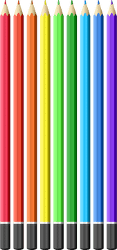 Vibrant Pencil Case of Colorful Pencils PNG