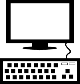 Classic Computer Setup with Keyboard PNG