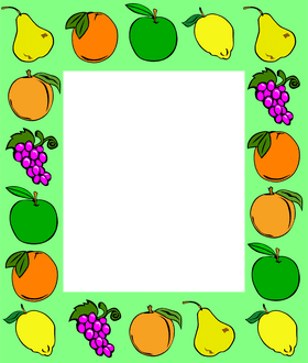 Colorful Fruit Border Celebration PNG