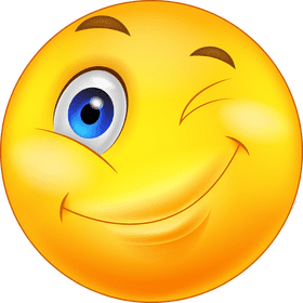 Winking Smiley with Cheerful Charm PNG