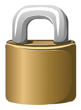 Golden Secure Lock for Safety PNG