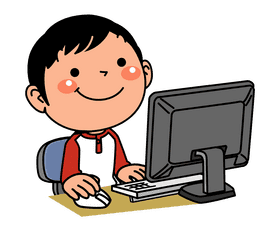 Happy Child at a Computer Part Setup PNG