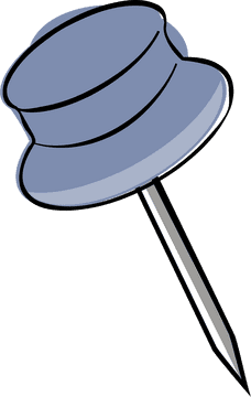 Blue Thumbtack Pin for Note Attachment PNG