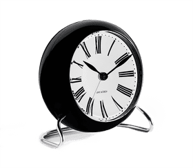 Elegant Black Clock with Roman Numerals PNG