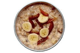 Delightful Oatmeal with Bananas and Cranberries PNG