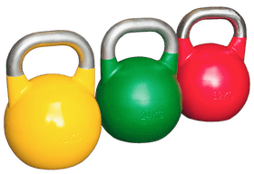 Colorful Kettlebells for Dynamic Gym Workouts PNG