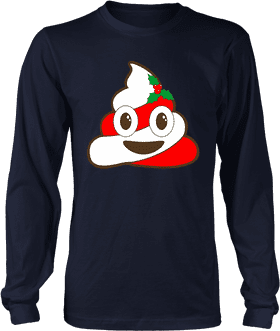 Cheerful Holiday Poop Emoji PNG